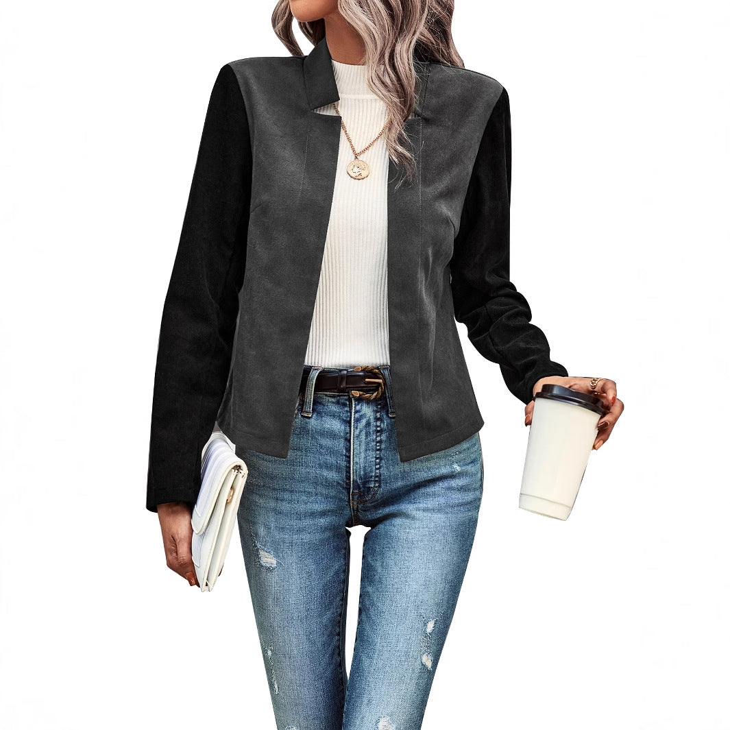 Damer elegant blazer jakke i fashionabelt design med stand-up krave Stilla