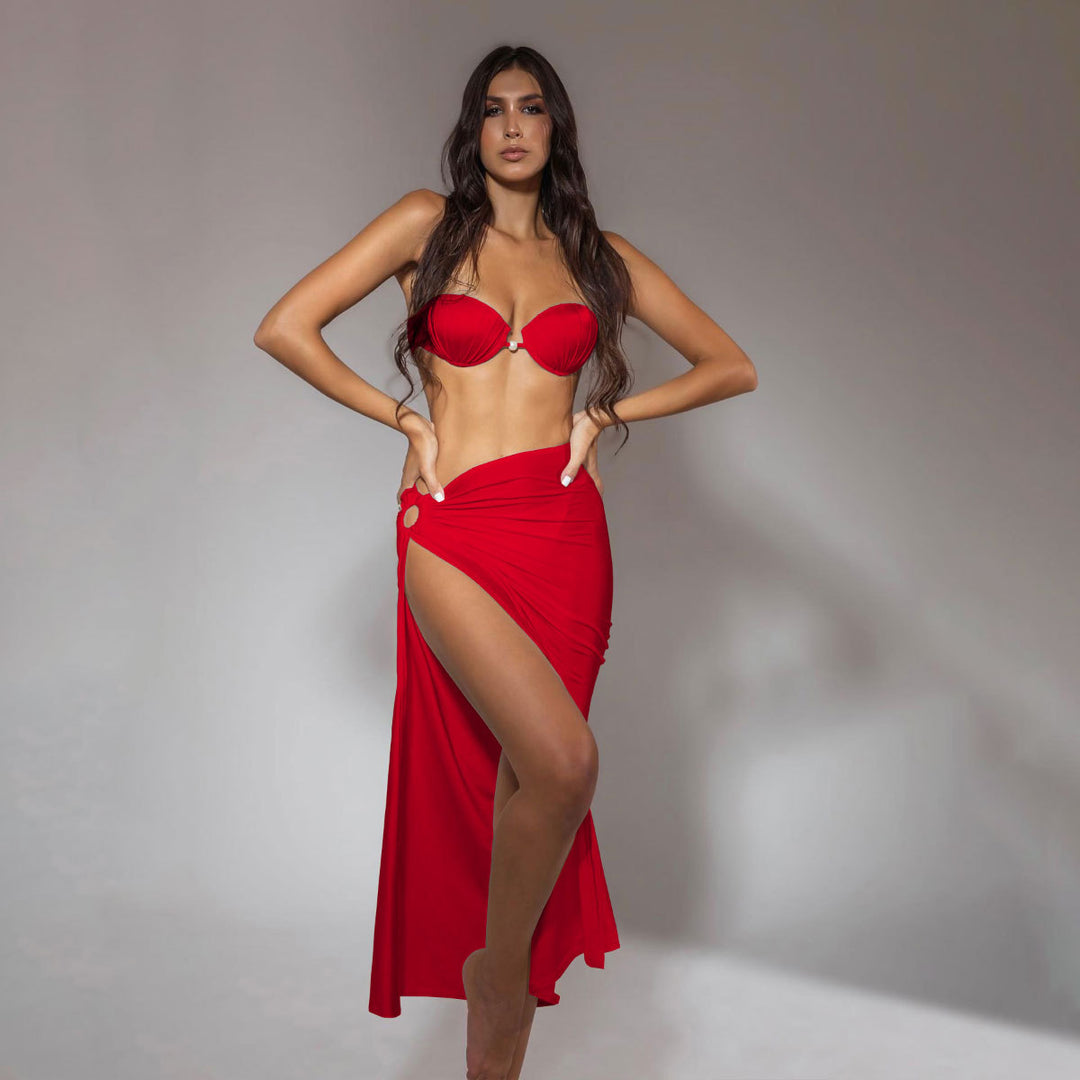 Dame Bikini-top med innovativt bustier-design og forførende sarong Stilla