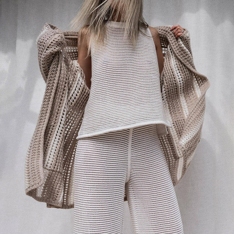 Dame strikdragt i afslappet boho-stil med løs pasform Stilla