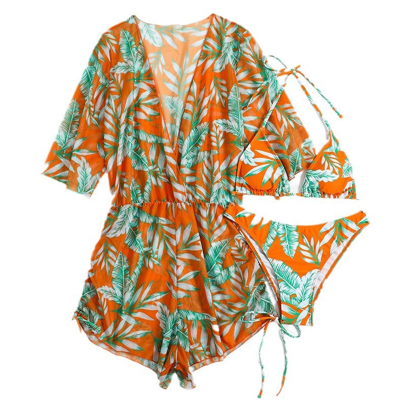 Dame Tropical Print Badedragt Sæt Stilla