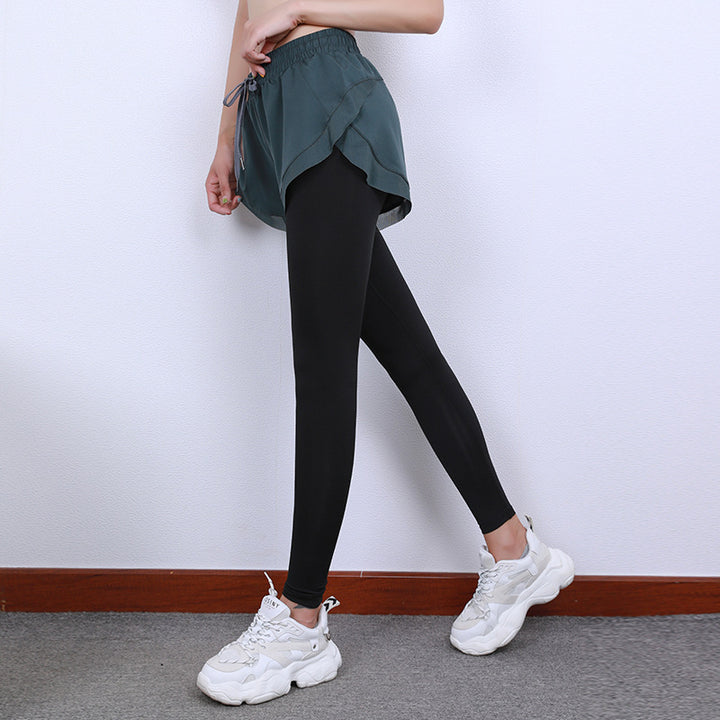 Dame Sporty Leggings med aftagelige Overshorts og elastisk Bund Stilla
