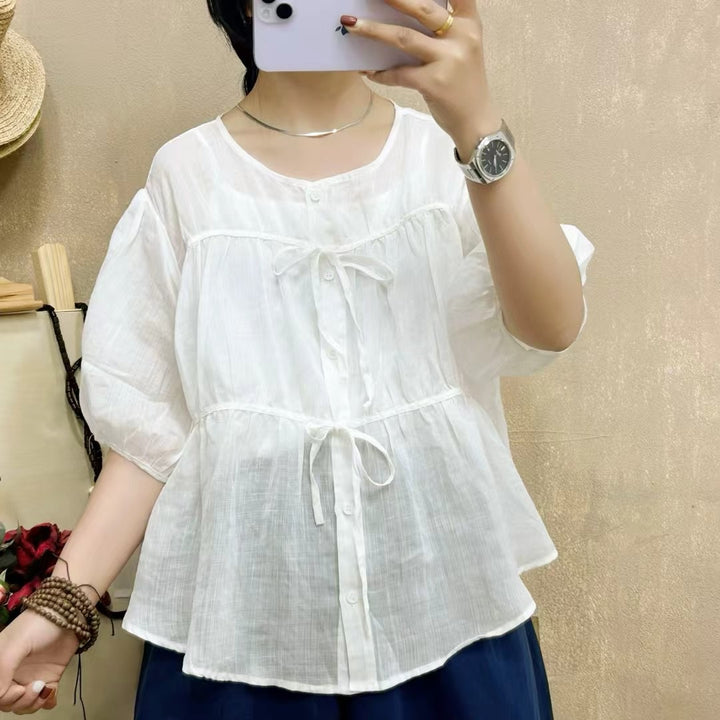 Dame Casual Button-Up Tunika Bluse Stilla