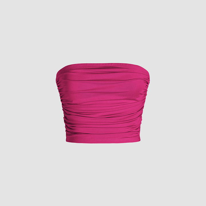 Kvindernes bandeau top med flæse detaljer og elastisk talje Stilla