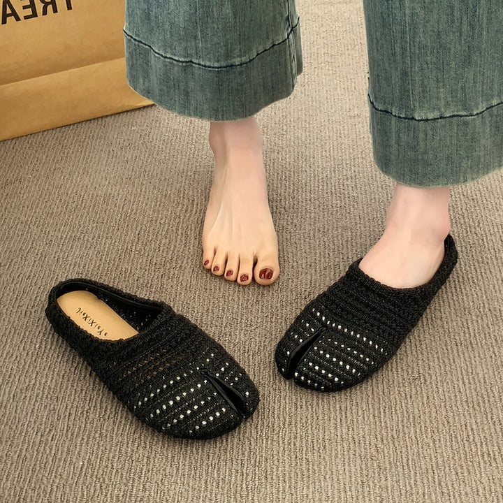 Dame Strukturgewebe Slide Mules Stilla