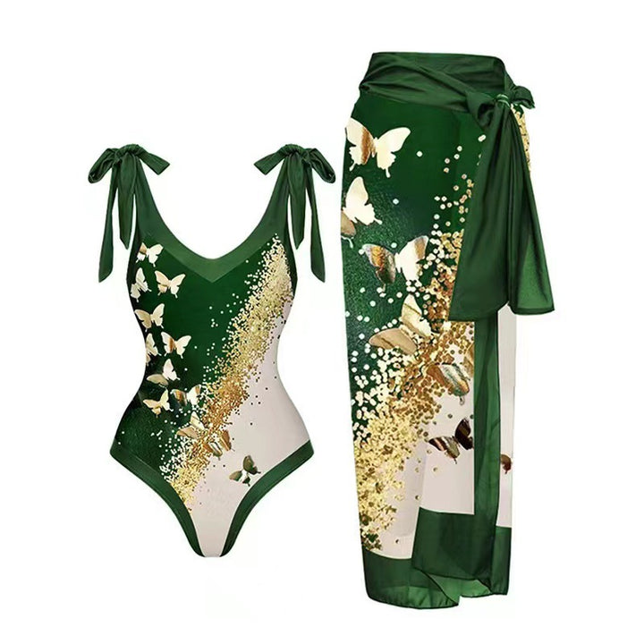 Dame badedragt med justerbare stropper og elegant sarong-hætte Stilla