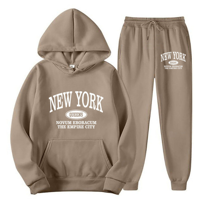 Kvinders hoodie sæt med alsidig skrift og komfortable lommer Skovae