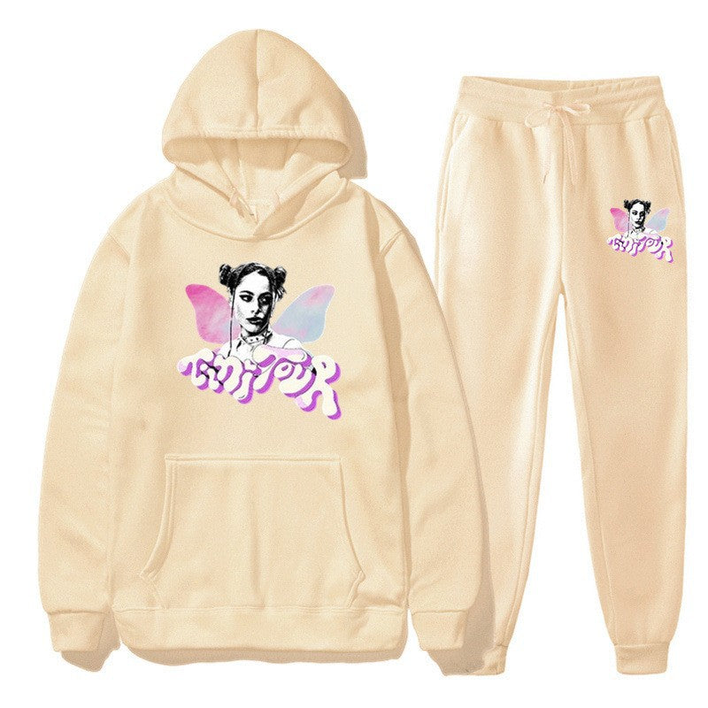 Women's sweatshirt og joggebukser sæt med kreativ grafisk design Skovae