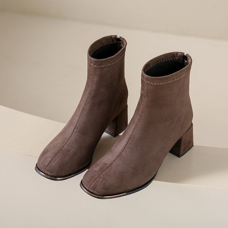 Dame Chunky Heel Spidse Tå Ankel Støvler Stilla