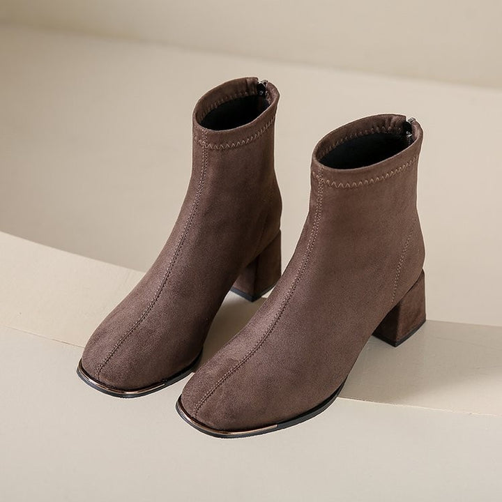 Dame Chunky Heel Spidse Tå Ankel Støvler Stilla