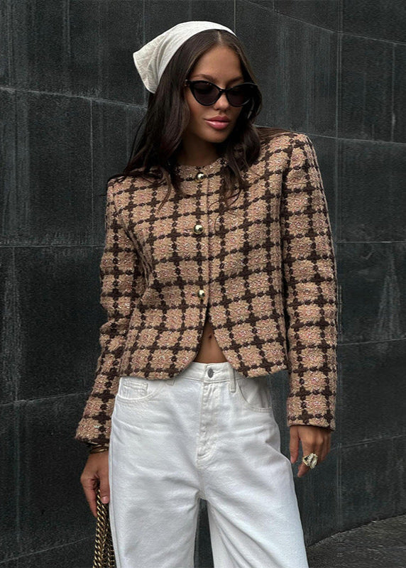 Stilla | Inspireret Tweed-Karo-Jakke