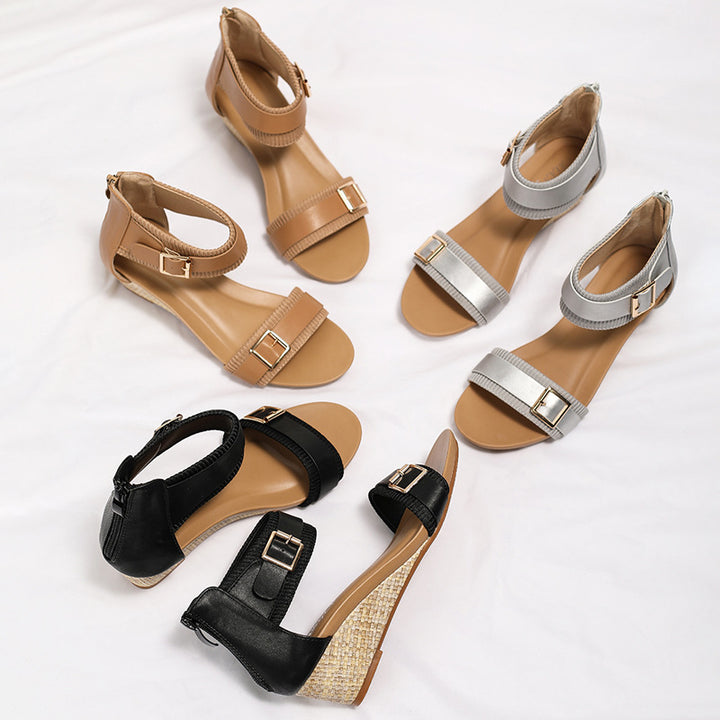Dame Wedge-sandaler med elastiske remme og moderne spænde design Stilla
