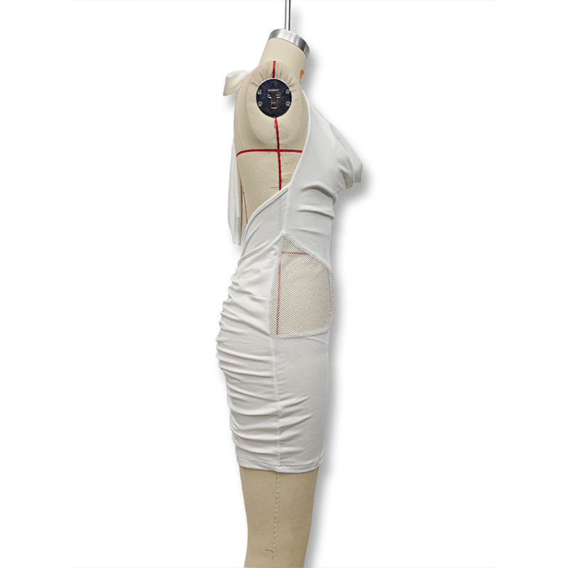 Dame Figurtilpasset Minikjole med elegant Halterneck og raffineret Drapering Skovae
