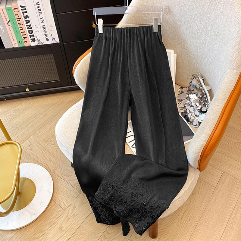 Femme Elegant Broderede Loungebukser Stilla