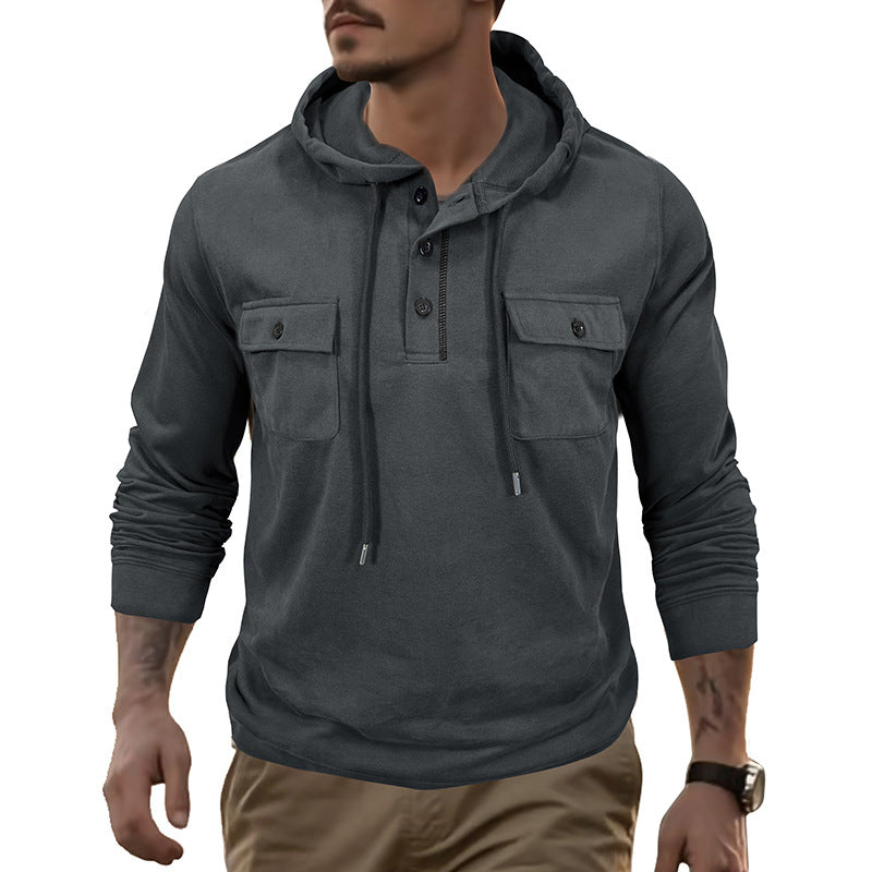 Herrer Hoodie med funktionelle brystlommer og hætte Stilla