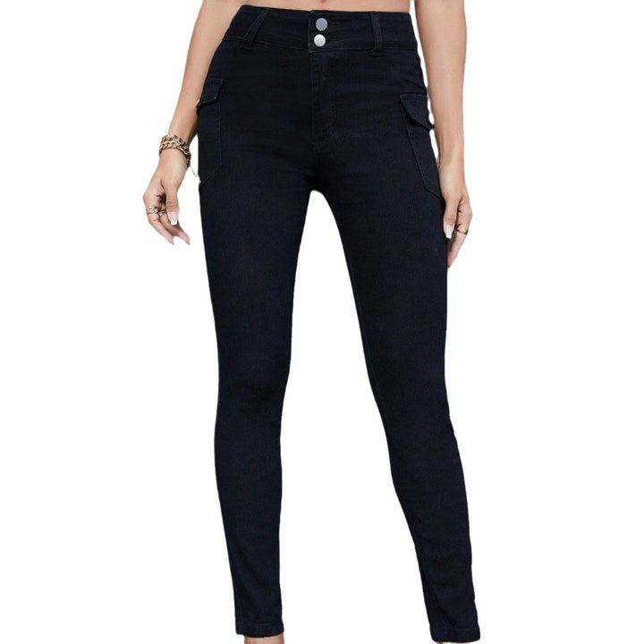 Dame mode høj talje skinny jeans med praktiske cargo-lommer og komfortabel stretch Stilla