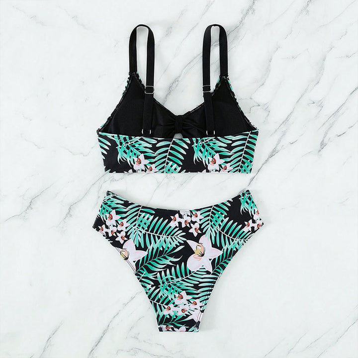 Dame bikini-sæt med floral design og justerbare stropper Stilla