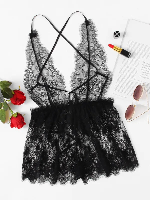 Kvinder Spids Holder Babydoll Top Stilla