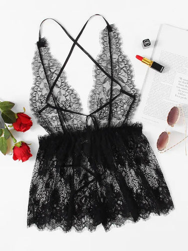 Kvinder Spids Holder Babydoll Top Stilla