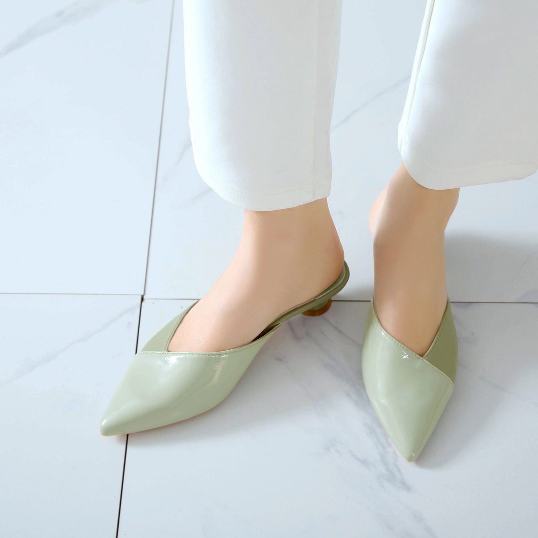 Dame Slingback Mules med spids tåform og trendy blokhæl Stilla