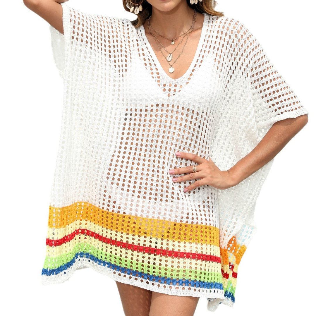 Femme Åben Strik Strand Poncho Stilla