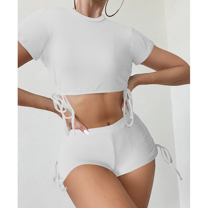 Dame Trendy Crop-top og Shorts Sæt Skovae