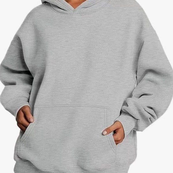 Kvinders oversized hoodie med praktiske kængurulommer og blød indvendig foring Skovae