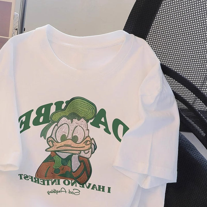 Dame T-shirt med kreativt Donald Duck motiv og afslappet snit Stilla