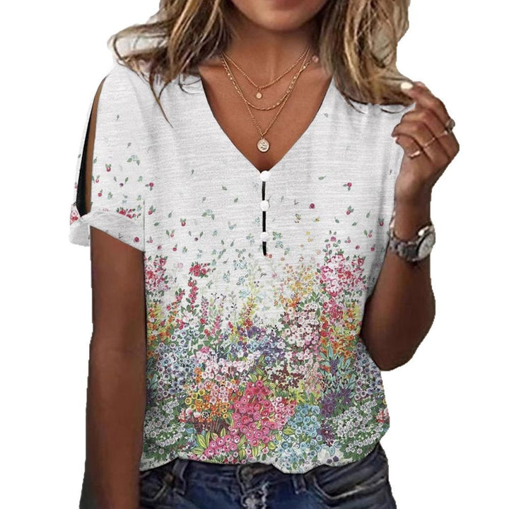 Dame Glitrende V-Pullover Bluse Skovae