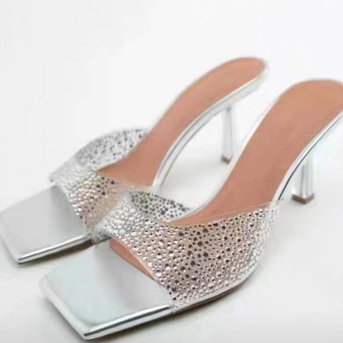 Dame Glitrende High Heels Sandaler Stilla