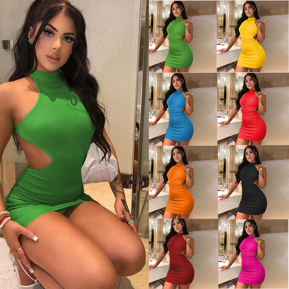Dame Cut-Out Strik Bodycon Kjole Stilla