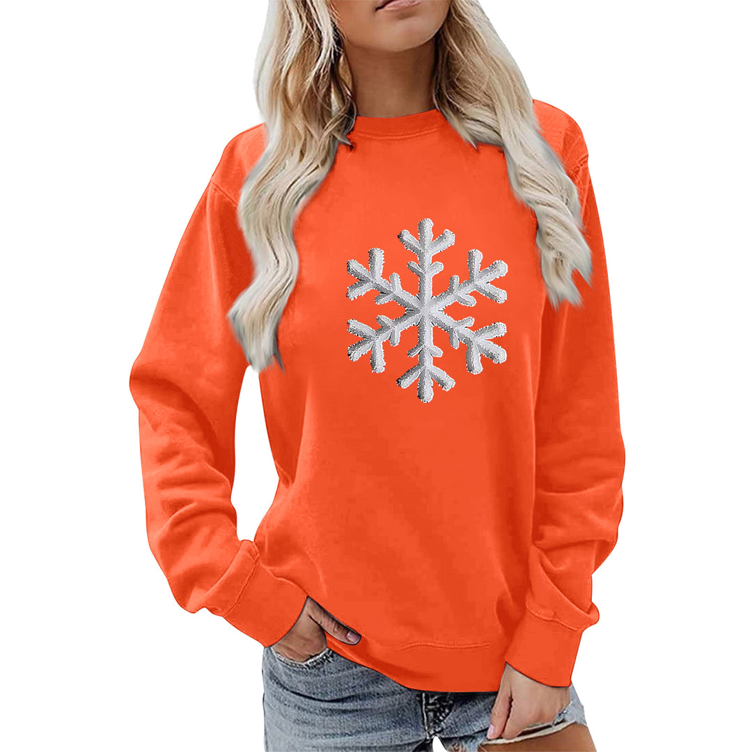 Kvinders sweatshirt med funklende snefnugdesign og afslappet pasform Stilla