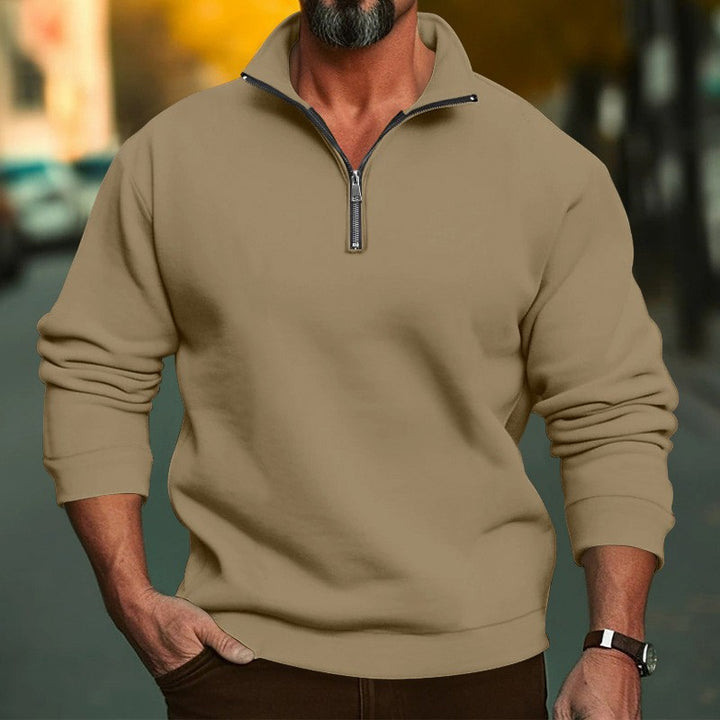 Herre sweatshirt med halvnederdel og hyggelig fleece Skovae