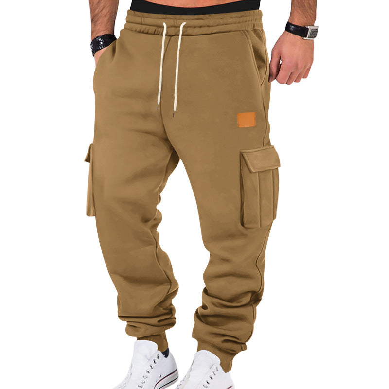 Herren nan urban Cargo-Jogger med blødt sweatstof, elastisk talje, snoretræk og påsyede klaplommer Skovae
