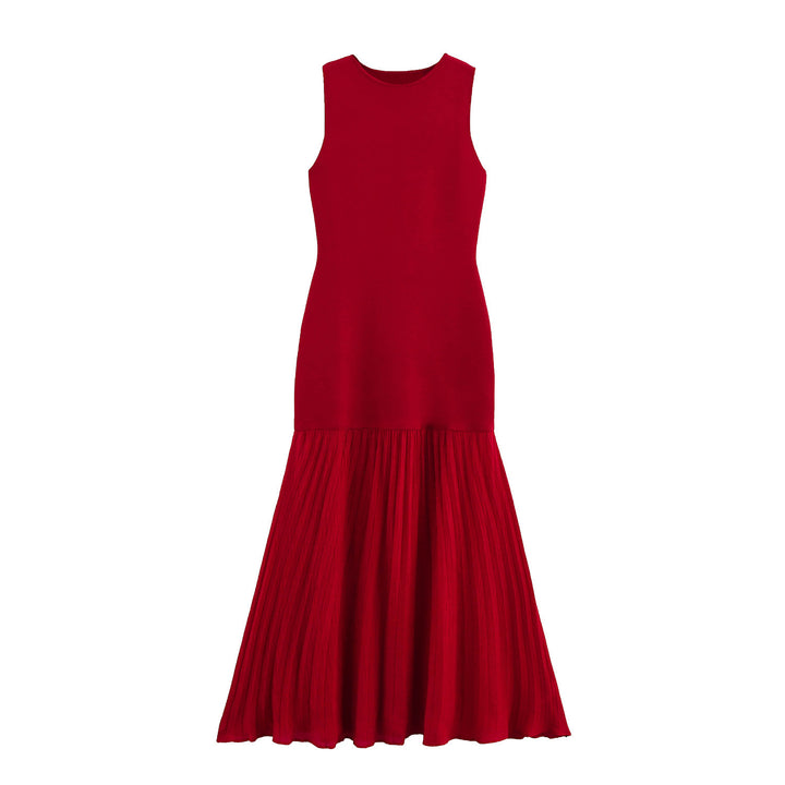 Femme Elegante Fald Maxi Kjole med struktureret Overdel Stilla