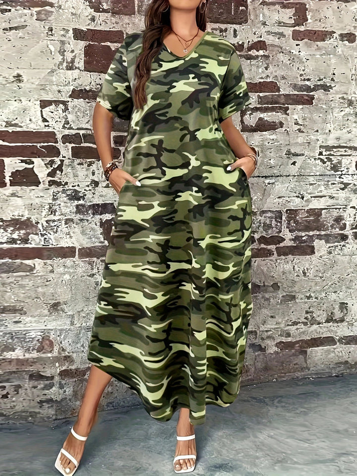 Dame Fritid Camouflage Maxi Kjole Stilla