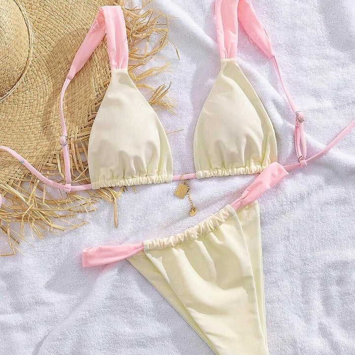 Dame Triangel-Bikini-Sæt med justerbare stropper og elegante accenter Stilla