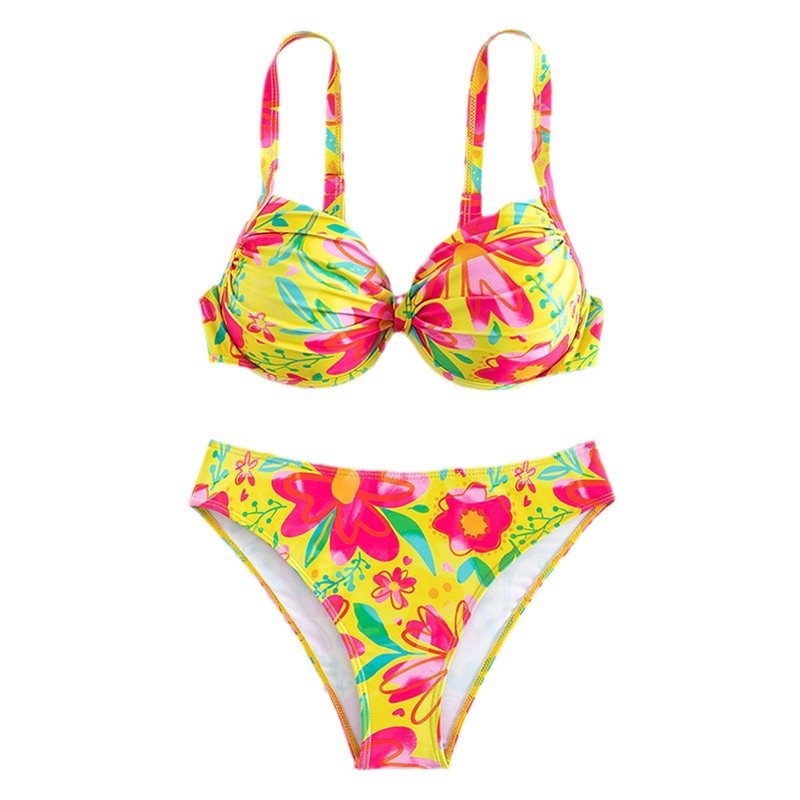 Dame bikini med blomsterdesign og bøjede effekt Stilla