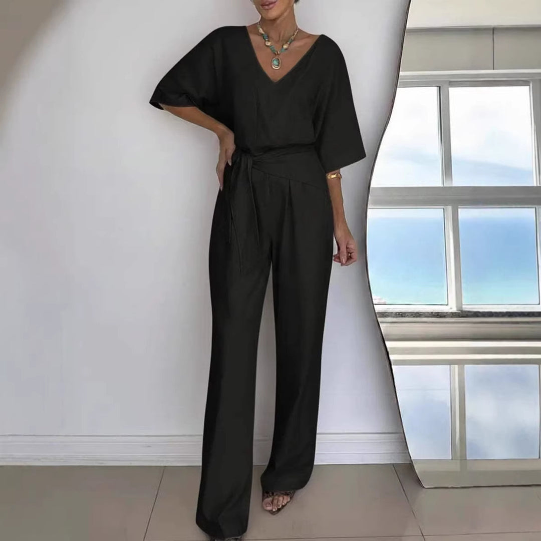 Kvinder Elegant Jumpsuit med Skræddersyet Snit og Dækningsbælte Skovae