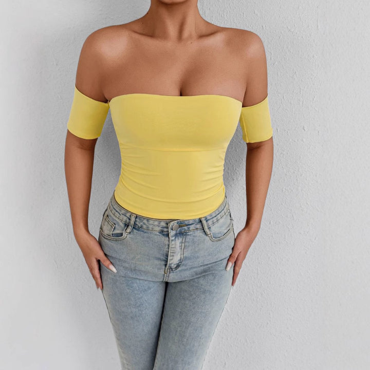 Dame Off-Shoulder Top med figurformende snit Skovae