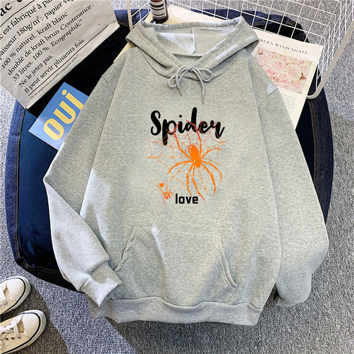 Kvinders hoodie med kreativ edderkoppedesign Skovae