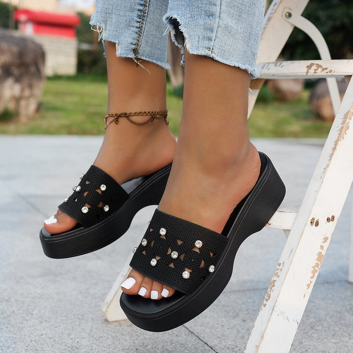 Dame Wedge-sandaler med elegant smykkeudsmykning Stilla