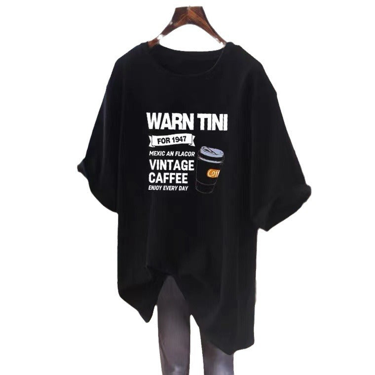Dame T-shirt med vintage kaffepresse grafik Stilla