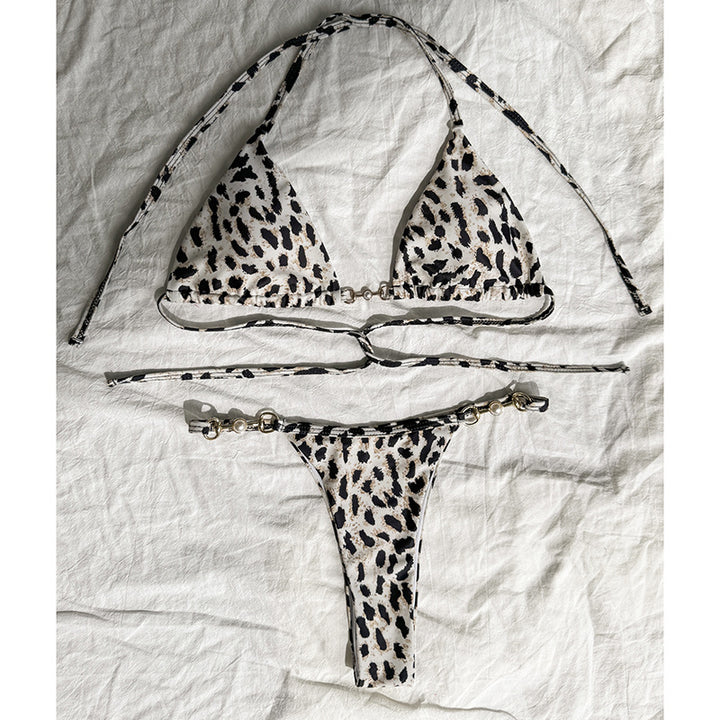 Dame bikini sæt med elegant dyreprint og justerbare stropper Stilla