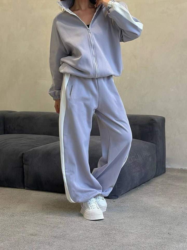 Kvindelig sporty loungewear sæt med moderne lynlås Skovae
