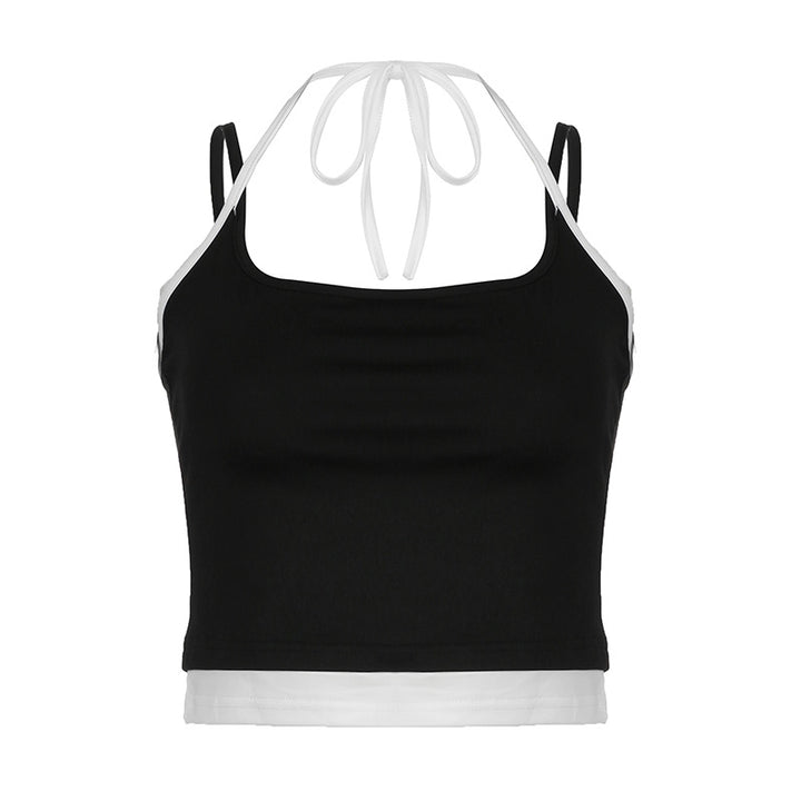 Dame Sporty Crop-Top med justerbare stropper og neutralt design Skovae