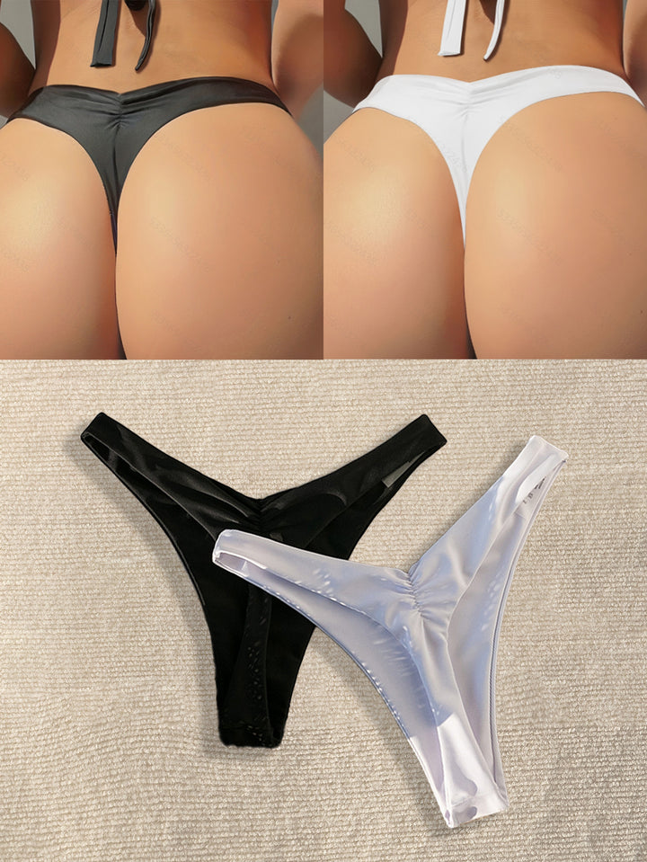 Damer Højskåret Bikini med sidebindebånd Skovae