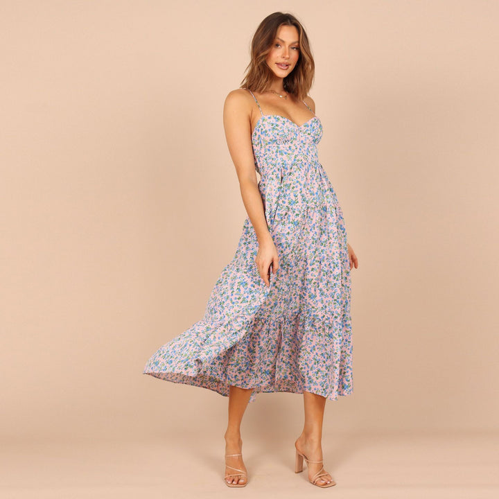Dame Floral Print Plisseret Mini Kjole Stilla