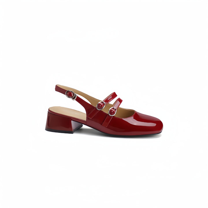 Dame Slingback Blokhæl Mules med dekorativ bue Stilla