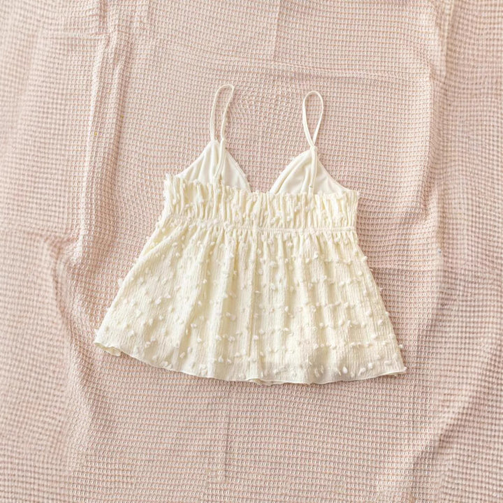 Damer luftig Spaghetti-strop-top med ruffles detaljer Stilla