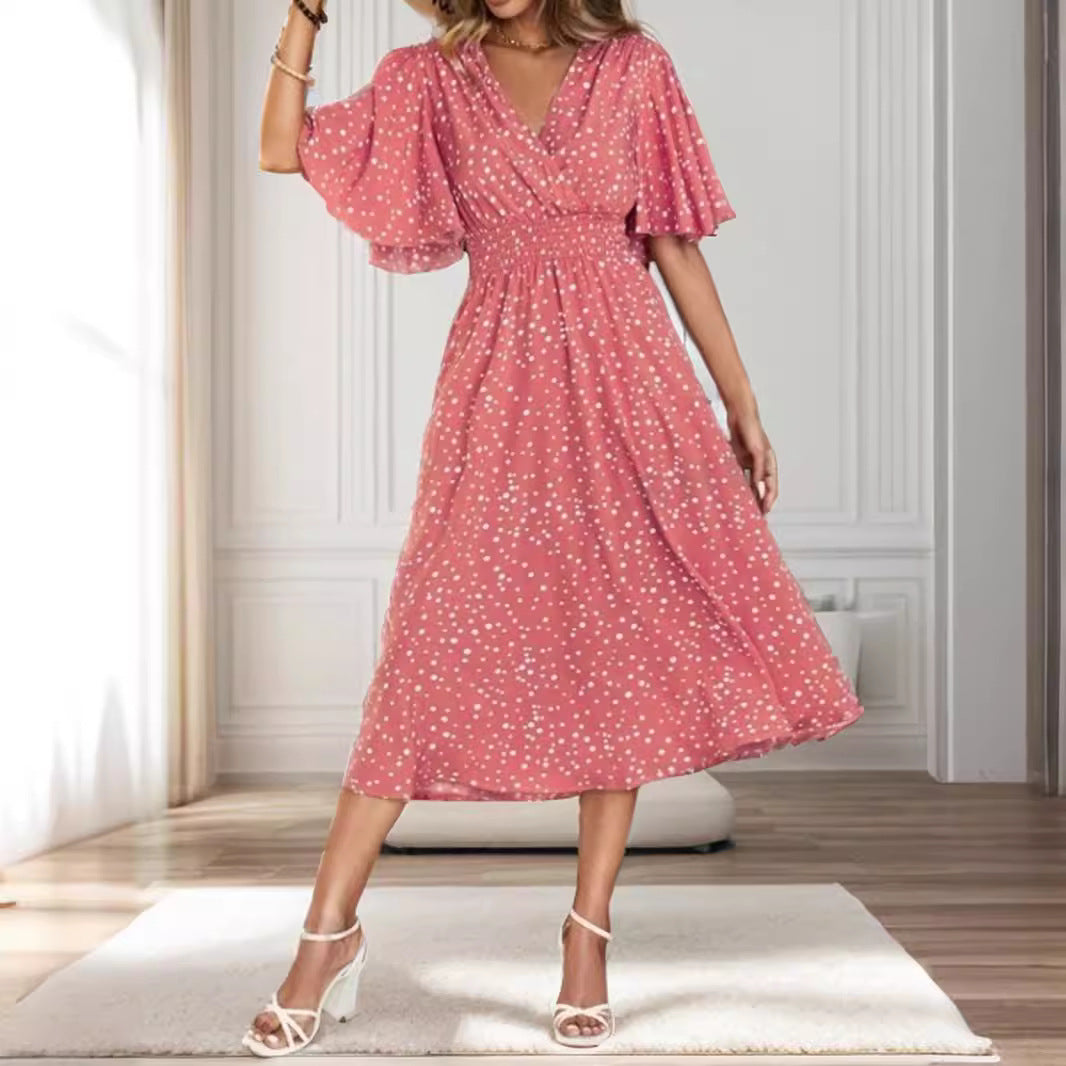 Dame Elegant Wrap Midi Kjole Stilla